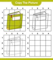 Copy the picture, copy the picture of Book using grid lines. Educational children game, printable worksheet, vector illustration