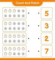 Count and match, count the number of Stopwatch and match with the right numbers. Educational children game, printable worksheet, vector illustration