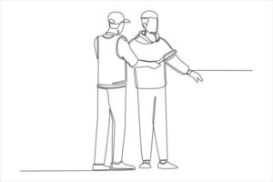 Single one line drawing airport security check at gates with metal detector and scanner. Airport activity concept. Continuous line draw design graphic vector illustration.