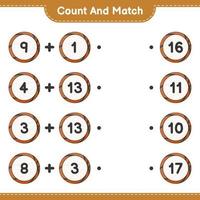 Count and match, count the number of Basketball and match with the right numbers. Educational children game, printable worksheet, vector illustration