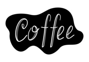 VECTOR ILLUSTRATION OF THE COFFEE LOGO ISOLATED ON A WHITE BACKGROUND. DOODLE DRAWING BY HAND
