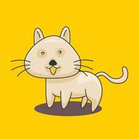 Vector illustration of a cute cat smiling happy with a unique pose