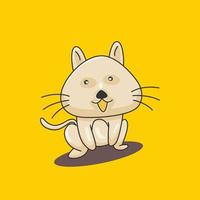 Vector illustration of a cute cat smiling happy with a unique pose
