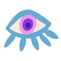 Eye. Element of evil, Ra, Turkish, Greek and esoteric eye of different shapes, highlighted on a white background. Colorful elements of clairvoyance. Vector cartoon illustration.