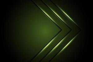 Abstract green light arrow on dark grey background vector