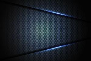 Abstract blue arrow light line with hexagon mesh pattern design modern futuristic background vector illustration.