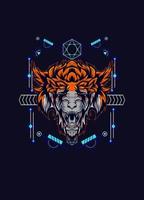 dark wolf head with sacred geometry. eps10 vector