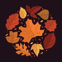 Autumn Fallen Leaves Icon Creative Lay Out vector