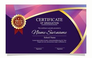 Graduation Certificate Template With Gradient Shape vector