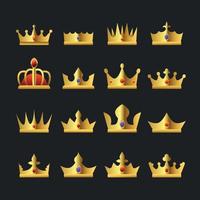 Luxurious Gold Crown Collection vector
