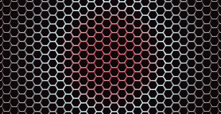 modern hexagon mesh texture silver gray with red circle color background. eps10 vector