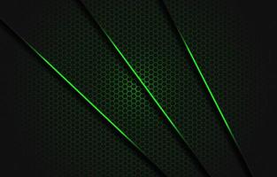 Abstract green slash dark grey triangle with red line on hexagon mesh pattern design modern luxury futuristic background eps10 vector