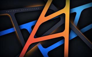 fondo de línea de dimensión de degradado naranja negro y azul abstracto. eps10 vector