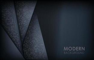 Dark abstract background with black overlap layers. Texture with silver glitters dots element decoration vector