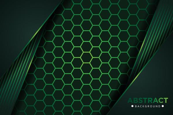 Abstract dark green overlap with line combination and hexagon mesh design modern luxury futuristic technology background vector illustration.