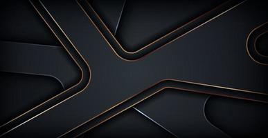 Modern dark overlap layer with golden list background. eps10 vector