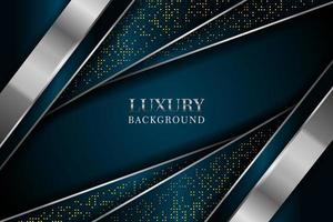 Abstract dark navy overlap with glitters dots and golden line modern luxury futuristic technology background vector illustration.