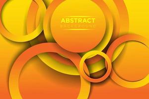 Abstract 3D circle papercut overlap layer orange background vector