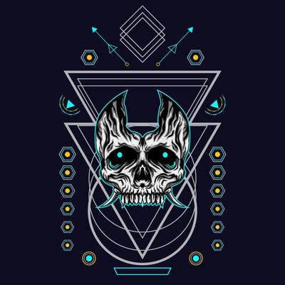 skull with sacred geometri ornament