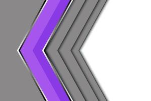 dirección de flecha de línea plateada gris púrpura abstracta con diseño de espacio en blanco blanco ilustración de vector de fondo futurista moderno.