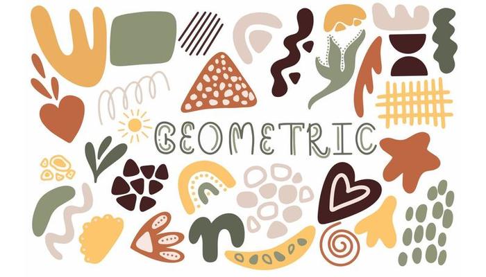 Abstract contemporary modern trendy rast illustration. All elements are isolated