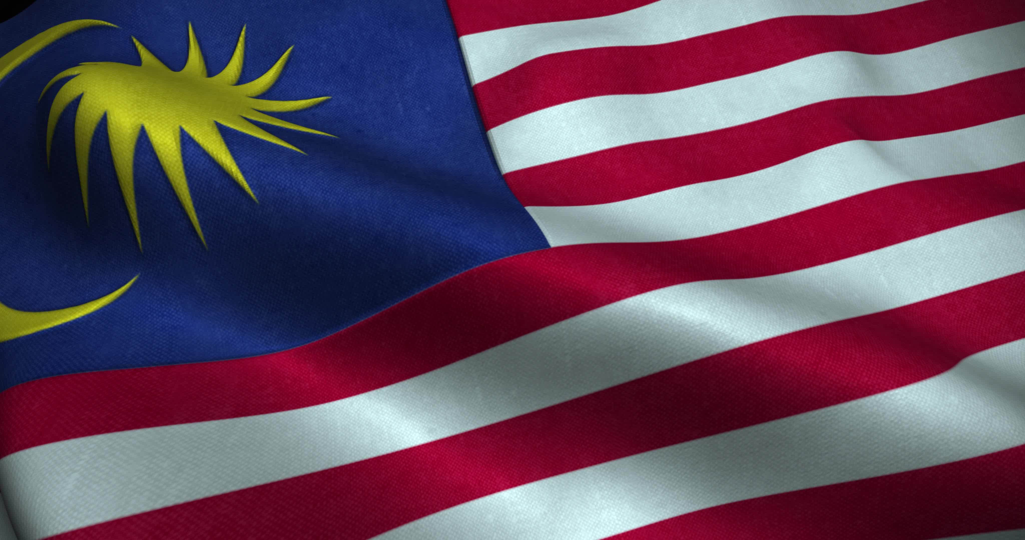 Malaysia waving Flag seamless loop animation. 4K Resolution 8969443