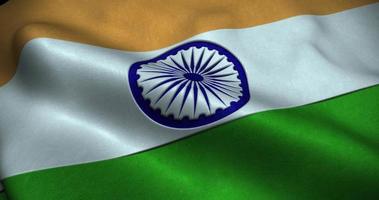 india zwaaiende vlag naadloze loops animatie. 4k resolutie video