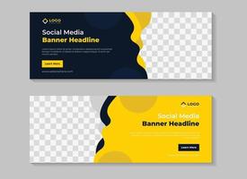 Modern social media cover banner template and Abstract banner design web banner template Set or Horizontal header web banner vector
