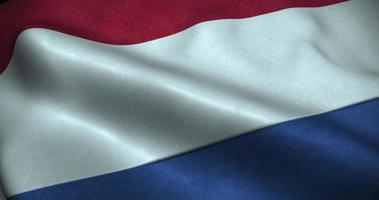 nederland zwaaiende vlag naadloze loops animatie. 4k resolutie video