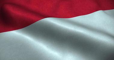 Indonesia waving Flag seamless loop animation. 4K Resolution video