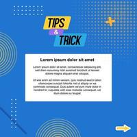 Social media tips trick tutorial layout template. vector