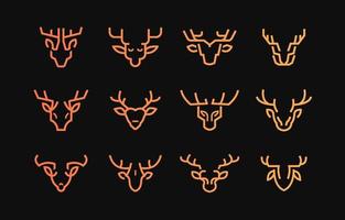 Gradient Deer Logo Template vector