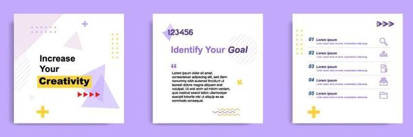 Social media tutorial, tips, trick, did you know post banner layout template with geometric background and memphis pattern design element vector