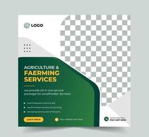 agriculture farming services or Landscaping Service Social Media Post banner and Web Banner template vector