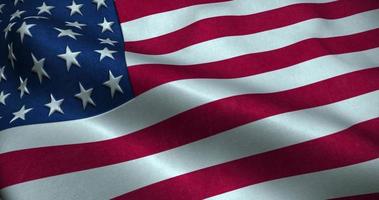 American waving Flag seamless loop animation. 4K Resolution video