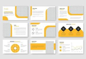Creative corporate business slide template design and business proposal presentation template design or annual report and modern keynote presentation vector