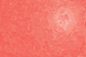 Abstract polygon triangular background in coral color. Low poly style gradien vector