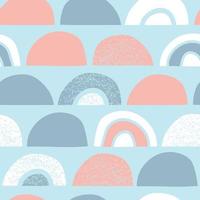 Cute baby seamless pattern with pastel ornament. Vector childish background in scandinavian style. Vector illustration for print, design, fabric.