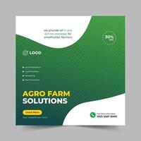Organic agro farm and Agriculture farming services or Landscaping Service Social Media Post banner and Web Banner template vector