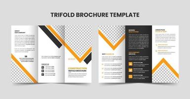 Construction and renovation creative trifold brochure template design