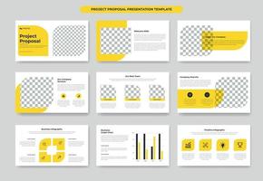 Yellow Annual report presentation slide template design or corporate business proposal and company brochure