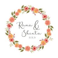 wedding flower wreath invitation