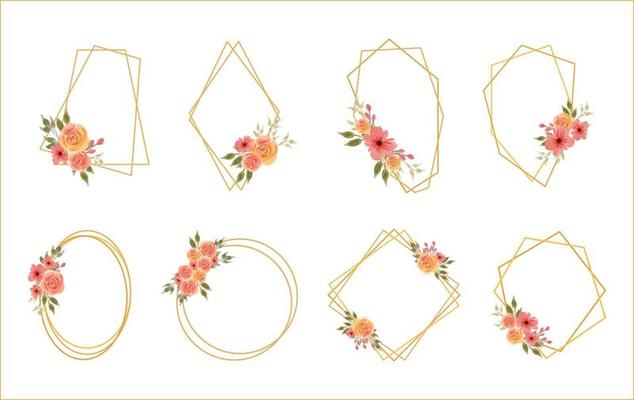 geometric wedding flower frame collection