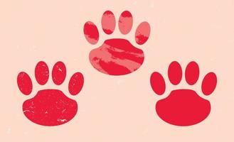 Silhouette of paw icon in grunge texture vector