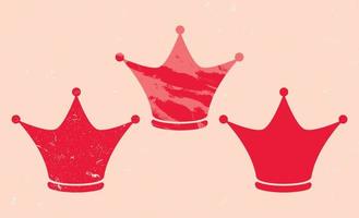 Silhouette of crown icon in grunge texture vector