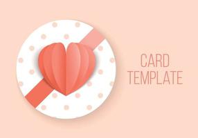 Minimalistic gift and heart in paper cut style. Vector illustration with place for your text