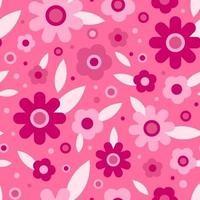 Floral seamless pattern in pink color. Abstract simple background, vector illustration for print, scrapbooking paper, design, fabric.