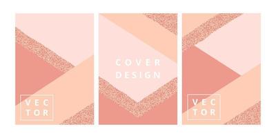 conjunto de plantilla de diseño de banner geométrico en color rosa y brillo. diseño moderno sobre fondo geométrico. cubierta elegante mínima para el diseño de negocios, folletos, folletos y marcas. ilustración vectorial vector