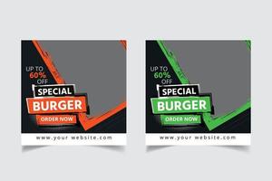 Fresh healthy food social media banner vector