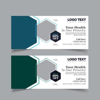 Medical health care billboard banner design template